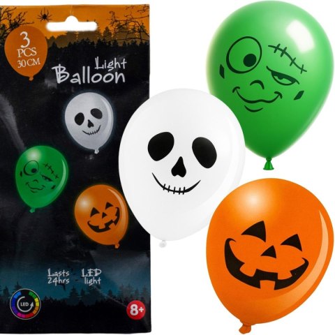 BALON DEKORACYJNY HALLOWEEN LED 3SZT