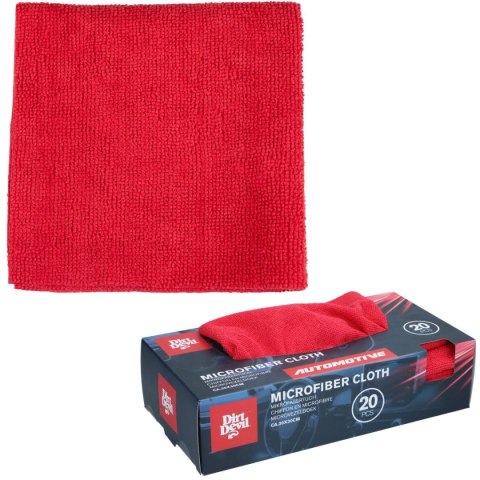 ŚCIERECZKA DO CZYSZCZENIA BEZSZWOWA MICROFIBRA 30x30CM 20SZT DIRT DEVIL CZERWONA