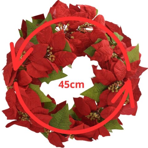 WIANEK DEKORACYJNY 45 CM GWIAZDA BETLEJEMSKA POINSECJA