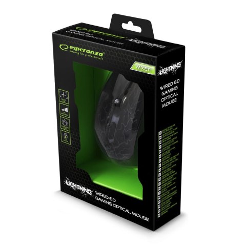 Mysz przewodowa GAMING LED 6D OPT. USB LIGHTNING EGM211R