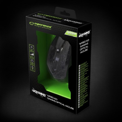Mysz przewodowa GAMING LED 6D OPT. USB LIGHTNING EGM211R