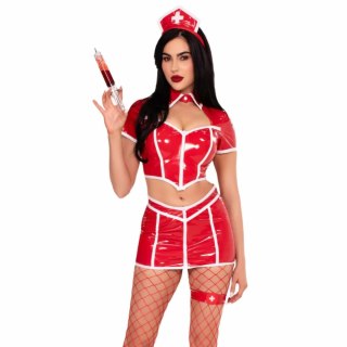 Leg Avenue Red Alert Nurse Costume czerwony komplet przebierany S