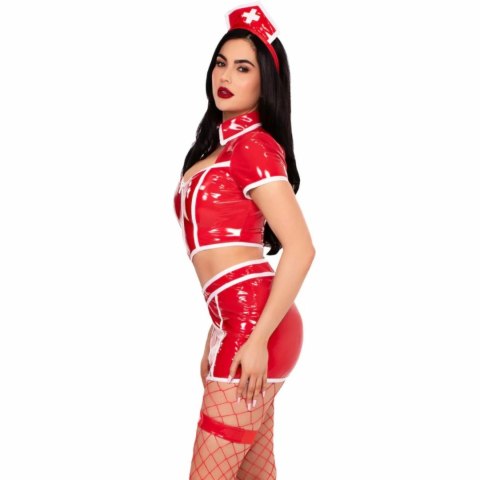 Leg Avenue Red Alert Nurse Costume czerwony komplet przebranie L