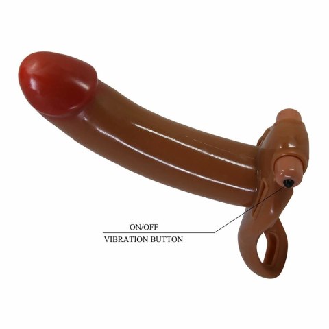 Pretty Love Bradden - Wibrujący system intymny strap-on, 18 cm, czarny