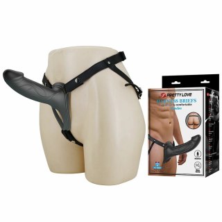 Pretty Love Landon czarny system intymny wibracyjny strap-on 18 cm