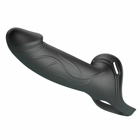 Pretty Love Landon czarny system intymny wibracyjny strap-on 18 cm