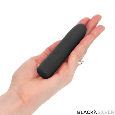 BLACK & SILVER GERI Intymna Kula Wibracyjna USB 8 Trybow Czarna 10x2,2cm