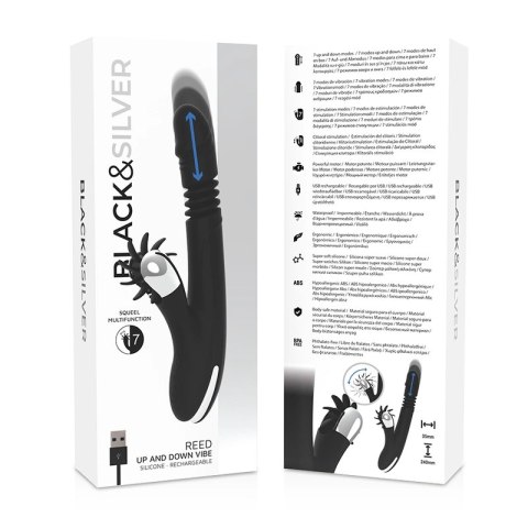 Black & Silver Reed Up & Down - silikonowy model z ruchem gora-doł, fioletowy
