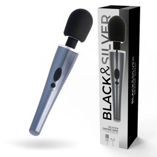 Black&Silver Dexter - Masażer Rożdżka 10 Trybow Silikon USB 30,6cm
