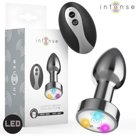 Intense Plug LED S - Metalowy wibrujący korek analny z pilotem