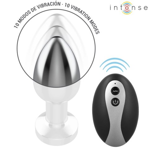 Intense Plug LED S - Metalowy wibrujący korek analny z pilotem