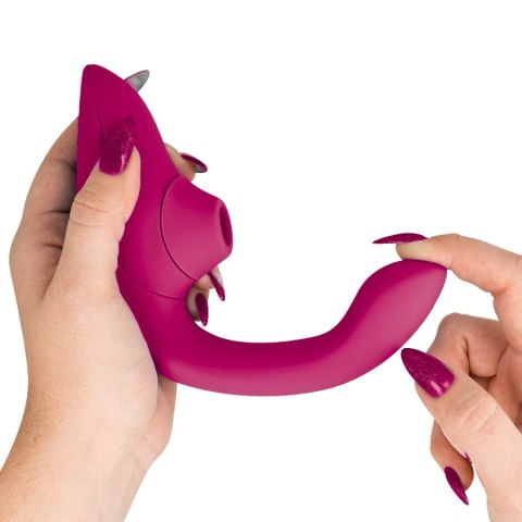 Womanizer Blend Rabbit - stymulator powietrzny i wibracyjny, żywy roż