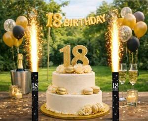 Fontanna party ,,18'' Urodziny 12 cm czarne KZ-FTZ1/8