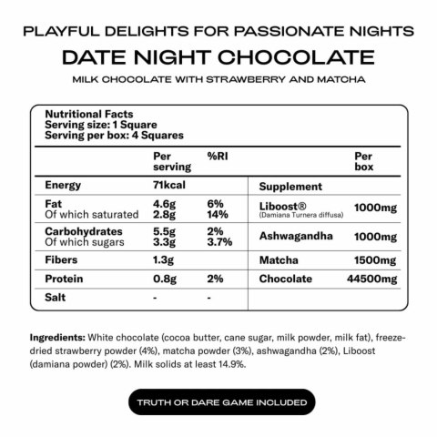 The Oh Collective Date Night Chocolate Matcha - Naturalna czekolada z nutą herbaty