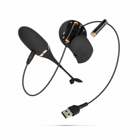 Teazers Vibrating Egg Black - Model z Pilotem, 10 Trybow, USB