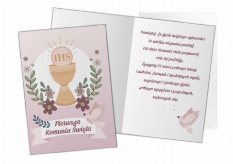 Kartka z życzeniami KARNET KOMUNIJNY dziewczynka 3