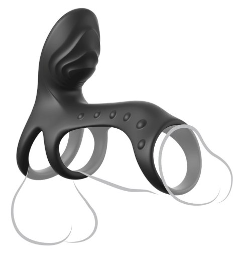 Fantasy C-Ringz Couples Cage Pro Black silikonowy system wibrujący
