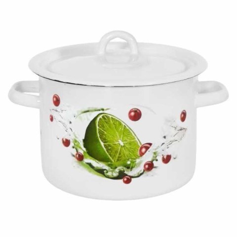 Garnek emaliowany z pokrywką 4,5l /18cm LIMONKA