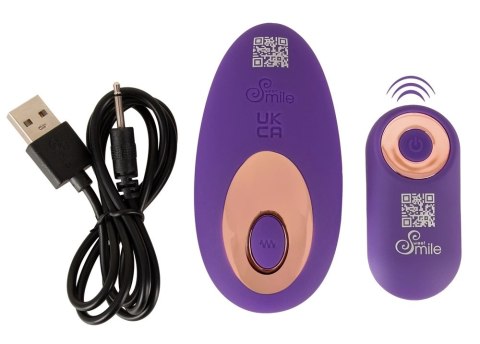 Sweet Smile Panty RC - Fioletowy system intymny, 10 trybow, 8,8 cm