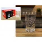 Kieliszki szklane 50 ml do wódki z tłoczonym wzorem POZIOMKI 6,5 x 4 cm kpl 6 szt. SGM-50508B