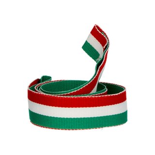 Wstążka 20 mm - Zielono - Biało - Czerwona