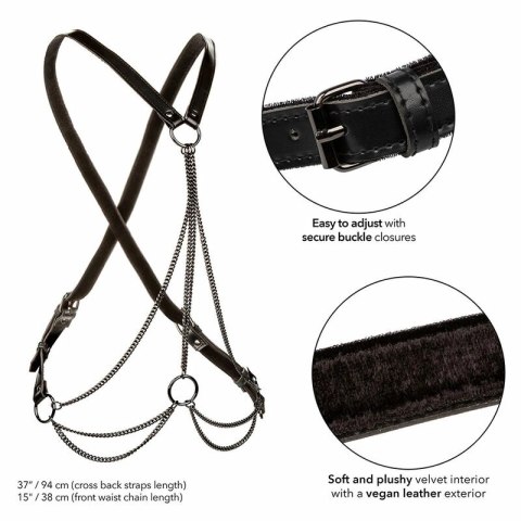 CalExotics Euphoria MultiChain Harness - uprząż premium z łańcuchami, czarna