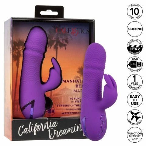 CalExotics Manhattan Beach Marvel fioletowy stymulator podwojny IPX7