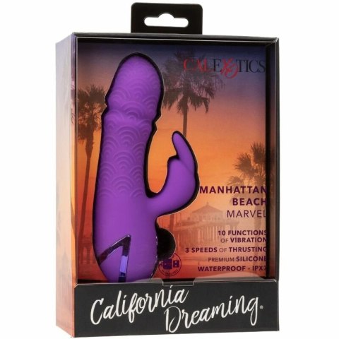 CalExotics Manhattan Beach Marvel fioletowy stymulator podwojny IPX7