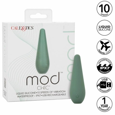 CalExotics Mod Chic Zielony - Precyzyjny stymulator silikonowy USB