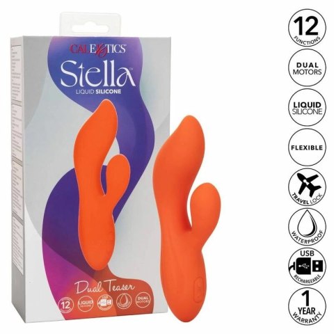 CalExotics Stella Dual Teaser Pomarańczowy - silikonowy, podwojny masażer