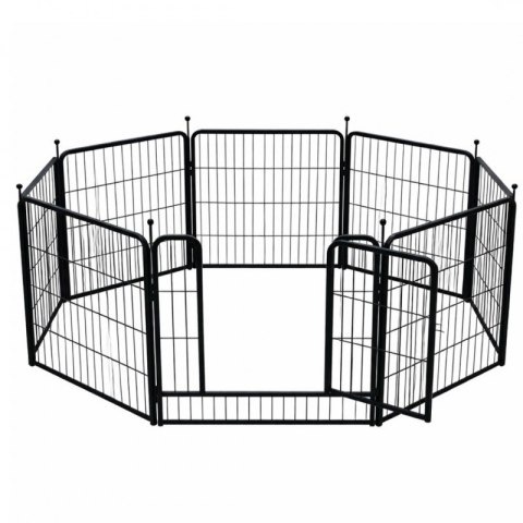 Kojec metalowy, klatka dla psa z bramką, wybieg, 8 paneli 80x80 KOT32