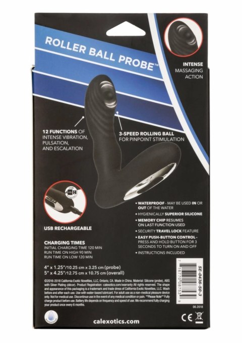 CalExotics Eclipse Roller Ball Probe silikonowy masażer z ruchomą kulką