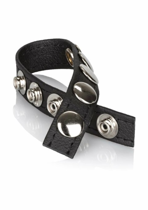 Adonis Ares Leather Multi-Snap Ring - regulowany pasek skorzany, czarny