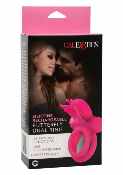 CalExotics Butterfly Dual Ring silikonowy pierścień wibrujący USB