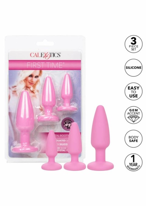 CalExotics Crystal Booty Kit zestaw 3 silikonowych korkow z kryształkami