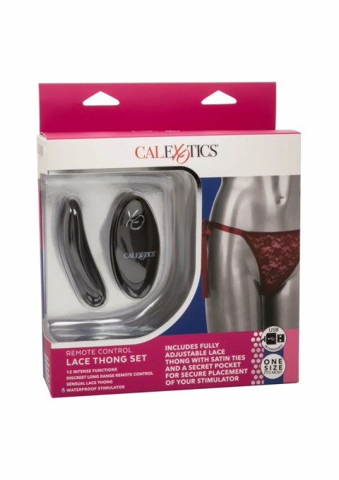 CalExotics Remote Control Lace Thong Set - Koronkowy zestaw z pilotem