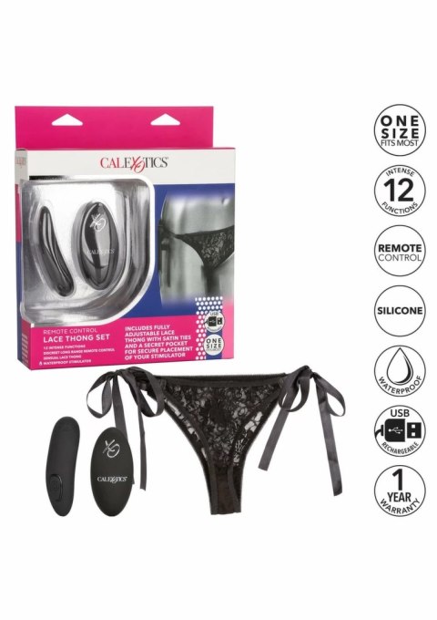 CalExotics Remote Control Lace Thong Set z bezprzewodowym sterowaniem