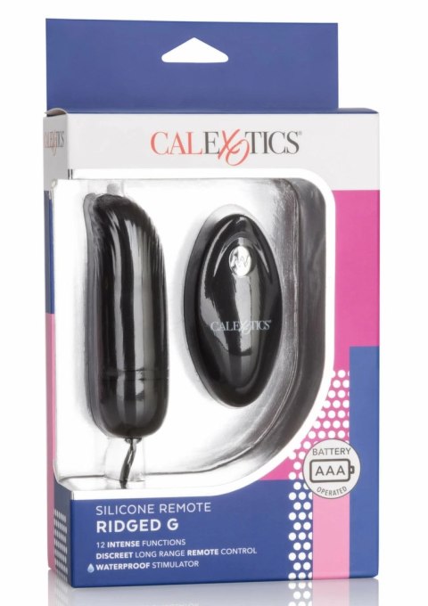 CalExotics Silicone Remote Ridged G - kompaktowy masażer z pilotem, fioletowy
