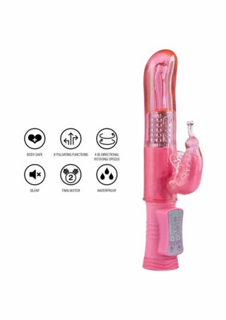 TOYJOY Happy Hugging Butterfly - wibrator z motylkiem, 8 trybow, 4 prędkości