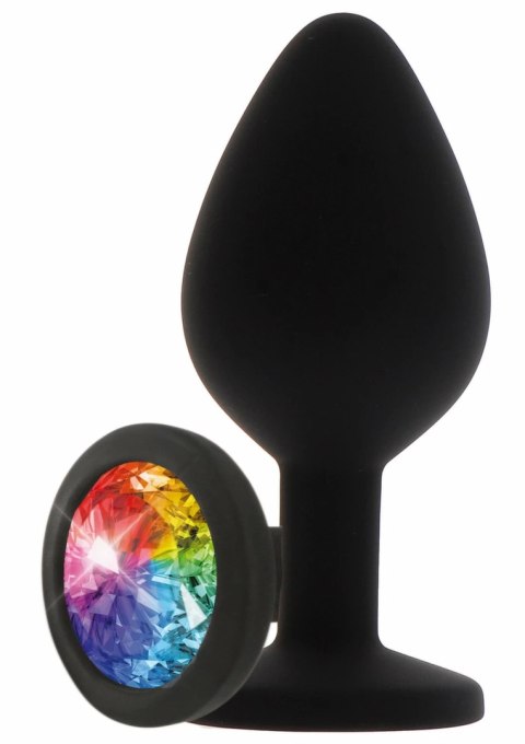 TOYJOY Rainbow Booty Jewel Large silikonowy z kryształem, tęczowy