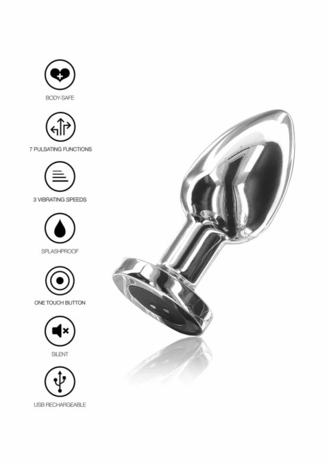 TOYJOY The Glider Vibrating Plug Large stalowy, 7 trybow wibracji