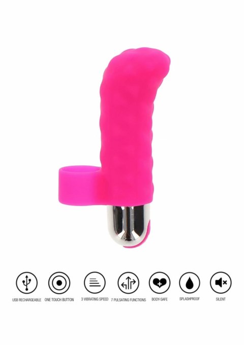 Tickle Pleaser Rechargeable silikonowy mini masażer palcowy USB 7 trybow