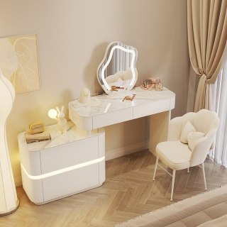 Toaletka kosmetyczna LED/ Komplet mebli blat 80 cm- Lilia - kolor biały