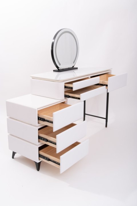 Toaletka kosmetyczna LED Marmurek blat 80 cm Ana - kolor biały