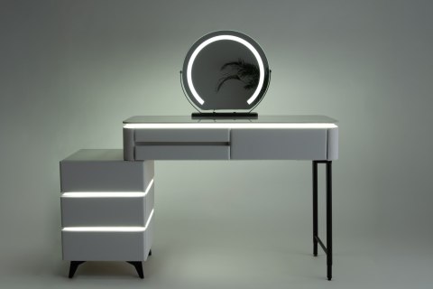 Toaletka kosmetyczna LED Marmurek blat 80 cm Ana - kolor biały