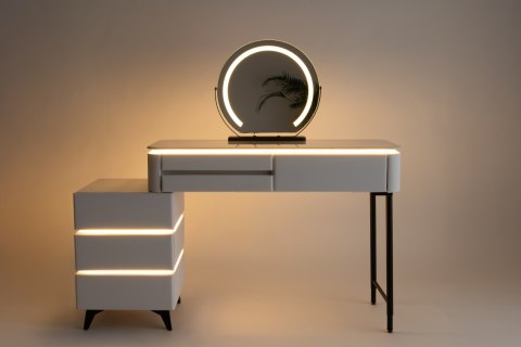 Toaletka kosmetyczna LED Marmurek blat 80 cm Ana - kolor biały