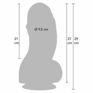 Hidden Desire INFERNO Fat Boys 27 cm - model z przyssawką, PVC, czarny