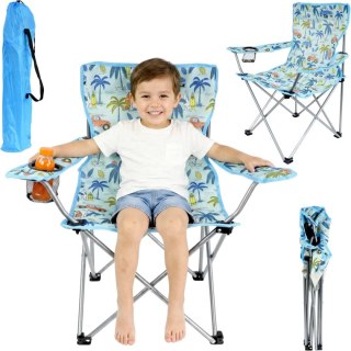 KRZESŁO TURYSTYCZNE SKŁADANE DZIECIĘCE NIEBIESKIE KIDS COLLECTION