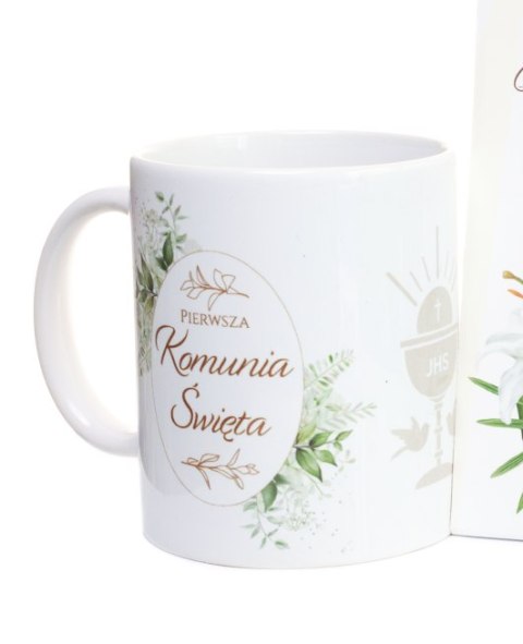 Kubek ceramiczny w ozdobnym opakowaniu "Pierwsza Komunia Święta" | KOM-02