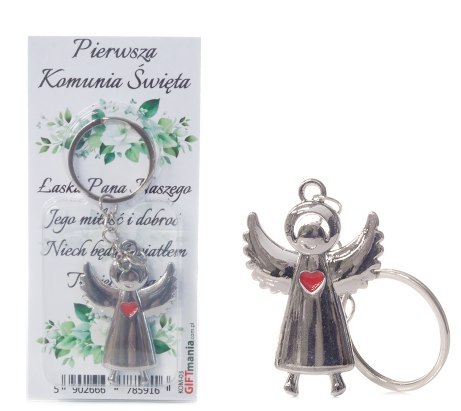 Breloczek do kluczy w ozdobnym opakowaniu z napisem "Pierwsza Komunia Święta" - Łaska Pana Naszego